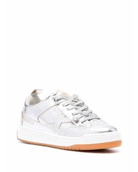 Baskets basses en cuir argentées Golden Goose