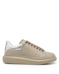 Baskets basses en cuir beiges Alexander McQueen