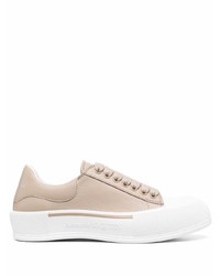 Baskets basses en cuir beiges Alexander McQueen