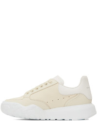 Baskets basses en cuir beiges Alexander McQueen