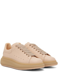 Baskets basses en cuir beiges Alexander McQueen