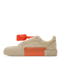 Baskets basses en cuir beiges Off-White