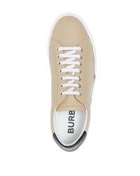 Baskets basses en cuir beiges Burberry