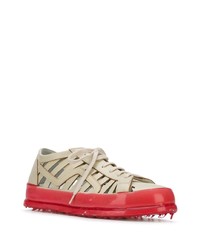 Baskets basses en cuir beiges Premiata