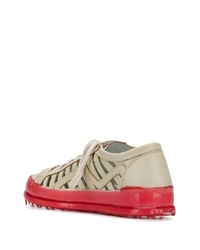 Baskets basses en cuir beiges Premiata