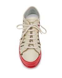 Baskets basses en cuir beiges Premiata