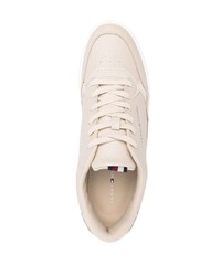 Baskets basses en cuir beiges Tommy Hilfiger