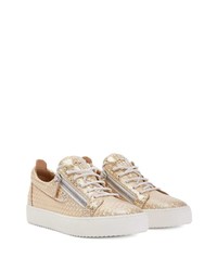 Baskets basses en cuir beiges Giuseppe Zanotti