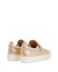 Baskets basses en cuir beiges Giuseppe Zanotti