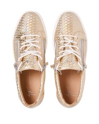 Baskets basses en cuir beiges Giuseppe Zanotti