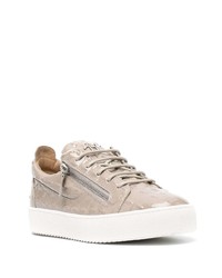 Baskets basses en cuir beiges Giuseppe Zanotti