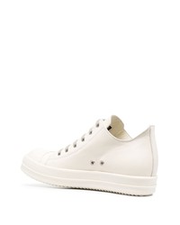 Baskets basses en cuir beiges Rick Owens