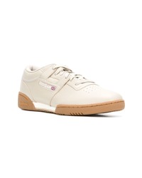 Baskets basses en cuir beiges Reebok