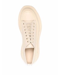 Baskets basses en cuir beiges Alexander McQueen