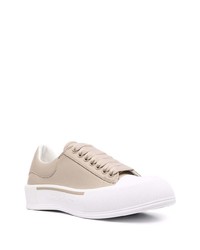 Baskets basses en cuir beiges Alexander McQueen