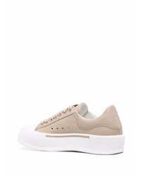 Baskets basses en cuir beiges Alexander McQueen