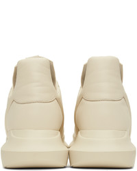 Baskets basses en cuir beiges Rick Owens