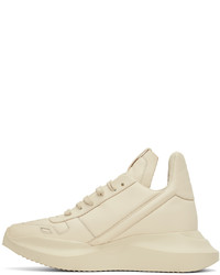 Baskets basses en cuir beiges Rick Owens