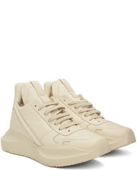 Baskets basses en cuir beiges Rick Owens