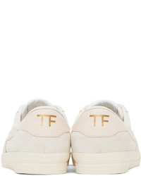 Baskets basses en cuir beiges Tom Ford