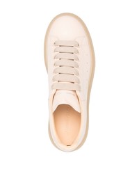 Baskets basses en cuir beiges Alexander McQueen