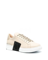 Baskets basses en cuir beiges Philipp Plein