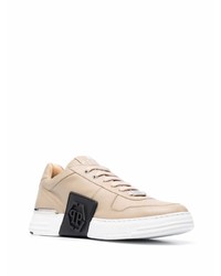 Baskets basses en cuir beiges Philipp Plein