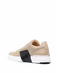 Baskets basses en cuir beiges Philipp Plein