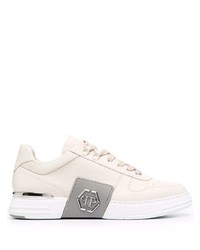 Baskets basses en cuir beiges Philipp Plein