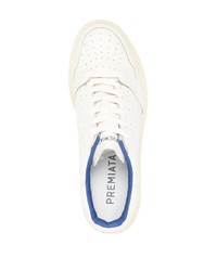 Baskets basses en cuir beiges Premiata