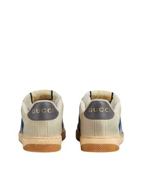 Baskets basses en cuir beiges Gucci