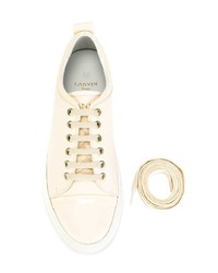 Baskets basses en cuir beiges Lanvin