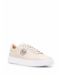 Baskets basses en cuir beiges Philipp Plein