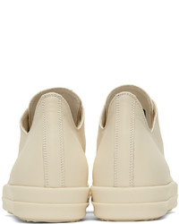 Baskets basses en cuir beiges Rick Owens