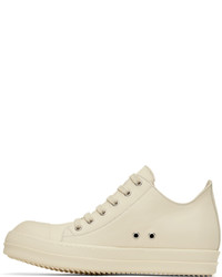 Baskets basses en cuir beiges Rick Owens