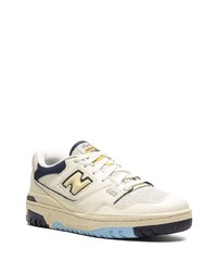 Baskets basses en cuir beiges New Balance