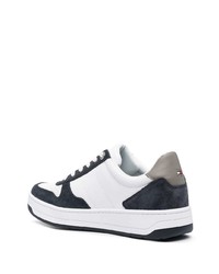 Baskets basses en cuir blanc et bleu marine Tommy Hilfiger