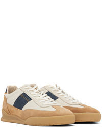 Baskets basses en cuir blanc et bleu marine Ps By Paul Smith