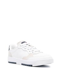 Baskets basses en cuir blanc et bleu marine Tommy Jeans