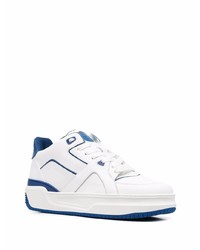 Baskets basses en cuir blanc et bleu marine Just Don