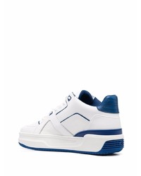 Baskets basses en cuir blanc et bleu marine Just Don