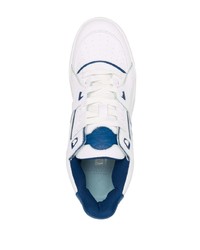 Baskets basses en cuir blanc et bleu marine Just Don