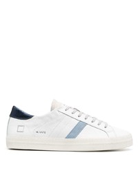 Baskets basses en cuir blanc et bleu marine D.A.T.E