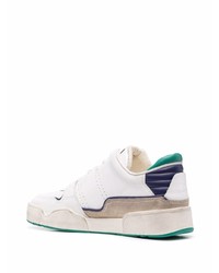 Baskets basses en cuir blanc et bleu marine Isabel Marant