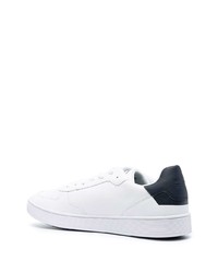 Baskets basses en cuir blanc et bleu marine Tommy Jeans