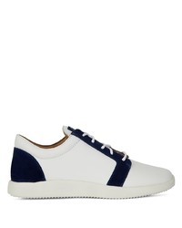 Baskets basses en cuir blanc et bleu marine Giuseppe Zanotti