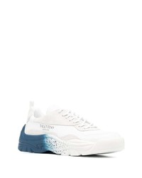 Baskets basses en cuir blanc et bleu marine Valentino Garavani