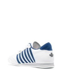 Baskets basses en cuir blanc et bleu marine DSQUARED2