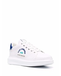 Baskets basses en cuir blanc et bleu marine Karl Lagerfeld