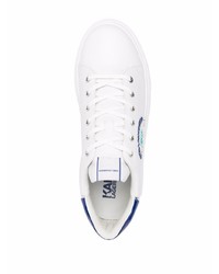 Baskets basses en cuir blanc et bleu marine Karl Lagerfeld